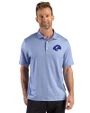 Los Angeles Rams- Cutter & Buck Pike Recycled Lattice Print Mens Polo Tour Blue Front