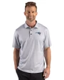 New England Patriots Rivalries Cutter & Buck Pike Recycled Lattice Print Mens Big & Tall Polo Elemental Grey Front