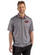 San Francisco 49ers Historic Cutter & Buck Pike Recycled Lattice Print Mens Big & Tall Polo Black Front