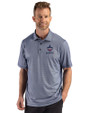 New Orleans Saints Americana Cutter & Buck Pike Recycled Lattice Print Mens Big & Tall Polo Navy Blue Front