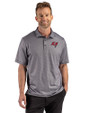 Tampa Bay Buccaneers Cutter & Buck Pike Recycled Lattice Print Mens Big & Tall Polo Black Front