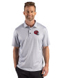 Kansas City Chiefs NFL Helmet Cutter & Buck Pike Recycled Lattice Print Mens Big & Tall Polo Elemental Grey Front