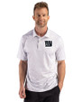 New York Giants Mono Cutter & Buck Pike Recycled Fern Print Mens Polo Polished Medium Gray Front