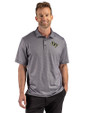 UCF Knights Cutter & Buck Pike Recycled Lattice Print Mens Polo Black Front