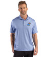 Kansas Jayhawks Cutter & Buck Pike Recycled Lattice Print Mens Polo Tour Blue Front