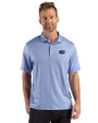 Florida Gators Cutter & Buck Pike Recycled Lattice Print Mens Polo Tour Blue Front
