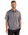 Tennessee Volunteers Cutter & Buck Pike Recycled Lattice Print Mens Polo Black Front