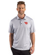 Dayton Flyers Cutter & Buck Pike Recycled Lattice Print Mens Polo Elemental Grey Front