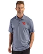 Dayton Flyers Cutter & Buck Pike Recycled Lattice Print Mens Polo Navy Blue Front