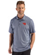 Dayton Flyers Cutter & Buck Pike Recycled Lattice Print Mens Polo Navy Blue Front