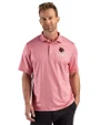 Louisville Cardinals Alumni Cutter & Buck Pike Recycled Lattice Print Mens Polo Red Front