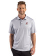Alabama Crimson Tide Alumni Cutter & Buck Pike Recycled Lattice Print Mens Polo Elemental Grey Front