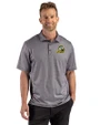 Oregon Ducks Cutter & Buck Pike Recycled Lattice Print Mens Polo Black Front