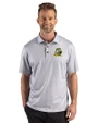 Oregon Ducks Cutter & Buck Pike Recycled Lattice Print Mens Polo Elemental Grey Front