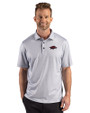 Arkansas Razorbacks Cutter & Buck Pike Recycled Lattice Print Mens Polo Elemental Grey Front