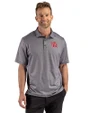 Houston Cougars Cutter & Buck Pike Recycled Lattice Print Mens Polo Black Front