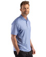 Kansas Jayhawks Alumni Cutter & Buck Pike Recycled Lattice Print Mens Polo Tour Blue Side