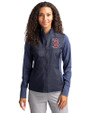 Boston Red Sox Cutter & Buck Stealth Hybrid Quilted Womens Full Zip Windbreaker Jacket Liberty Navy Front