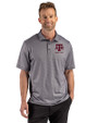 Texas A&M Aggies Alumni Cutter & Buck Pike Recycled Lattice Print Mens Polo Black Front