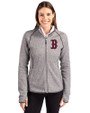Boston Red Sox Cutter & Buck Mainsail Full Zip Hooded Womens Jacket Polished Heather Front