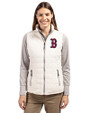 Boston Red Sox Cutter & Buck Rainier PrimaLoft® Womens Eco Insulated Full Zip Puffer Vest Coconut Front