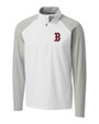 Boston Red Sox Cutter & Buck Response Lightweight Hybrid Quarter Zip Mens Pullover Windbreaker White Mannequin