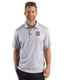 Indiana Hoosiers - Cutter & Buck Pike Recycled Lattice Print Mens Big & Tall Polo Elemental Grey Front