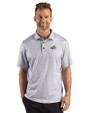Montana State Bobcats Cutter & Buck Pike Recycled Lattice Print Mens Big & Tall Polo Elemental Grey Front
