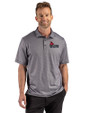 Central Missouri Mules Cutter & Buck Pike Recycled Lattice Print Mens Big & Tall Polo Black Front