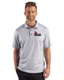Central Missouri Mules Cutter & Buck Pike Recycled Lattice Print Mens Big & Tall Polo Elemental Grey Front