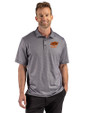 Oklahoma State Cowboys Alumni Cutter & Buck Pike Recycled Lattice Print Mens Big & Tall Polo Black Front