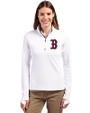 Boston Red Sox Cutter & Buck Traverse Stretch Eco Quarter Zip Womens Pullover White Front