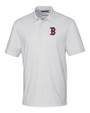 Boston Red Sox Cutter & Buck Pike Double Dot Print Stretch Mens Polo White Mannequin