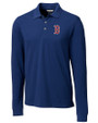 Boston Red Sox Cutter & Buck Advantage Eco Tri-Blend Pique Mens Long Sleeve Polo Indigo Mannequin