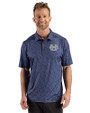 Utah State Aggies Cutter & Buck Pike Recycled Fern Print Mens Big & Tall Polo Navy Blue Front