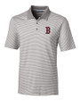 Boston Red Sox Cutter & Buck Forge Tonal Stripe Stretch Mens Big and Tall Polo Polished Medium Gray Mannequin