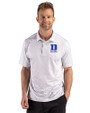 Duke Blue Devils Alumni Cutter & Buck Pike Recycled Fern Print Mens Big & Tall Polo Polished Medium Gray Front