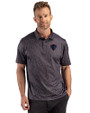 DePaul Blue Demons Cutter & Buck Pike Recycled Fern Print Mens Polo Black Front
