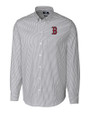 Boston Red Sox Cutter & Buck Stretch Oxford Stripe Mens Long Sleeve Dress Shirt Charcoal Mannequin