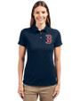 Boston Red Sox Cutter & Buck Advantage Recycled Cotton-Blend Pique Womens Polo Liberty Navy Front