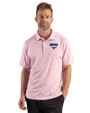 SMU Mustangs Cutter & Buck Pike Recycled Fern Print Mens Polo Red Front