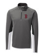 Boston Red Sox Cutter & Buck Traverse Colorblock Stretch Quarter Zip Mens Pullover Elemental Grey Mannequin