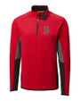 Boston Red Sox Cutter & Buck Traverse Colorblock Stretch Quarter Zip Mens Pullover Red Mannequin