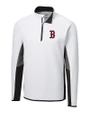 Boston Red Sox Cutter & Buck Traverse Colorblock Stretch Quarter Zip Mens Pullover White Mannequin