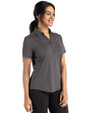 Los Angeles Rams  - Cutter & Buck Forge Recycled Four-Way Stretch Womens Polo Dark Black Heather Side
