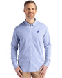 Los Angeles Rams  - Cutter & Buck Skyline Recycled Pinstripe Mens Big & Tall Long Sleeve Button Down  Dress Shirt Tour Blue/White Front