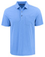 Cutter & Buck Virtue Recycled Heathered Featherlight Pique Mens Pocket Polo Chelan Heather Mannequin
