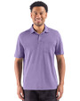 Cutter & Buck Virtue Recycled Heathered Featherlight Pique Mens Pocket Polo College Purple Heather Front