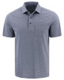 Cutter & Buck Virtue Recycled Heathered Featherlight Pique Mens Pocket Polo Navy Blue Heather Mannequin