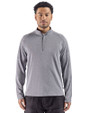 Cutter & Buck Virtue Recycled Heathered Featherlight Pique Mens Big & Tall Quarter-Zip Pullover Black Heather Front